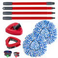 Spin Mop Head Replacement,Iron Spin Handle,Brush and Base Compatible with O Cedar Easywring 1 Tank System,Microfiber Mop Refills and 30-58" Handle