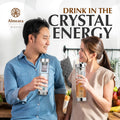 Almeara Crystal Water Bottle with Authentic Lapis Lazuli, Opal Stones & Aquamarine Removable Gemstones, Loose Leaf Tea Infuser - Relaxation,