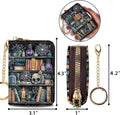 Credit Card Holder RFID Wallet, Small Card Holder Wallet for Women with Keychain Zipper, Funny Leather Print Credit Card Wallets Accordion Gift