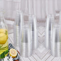 Tashibox 100 Count - 16 Ounce Plastic Cups, Ice Coffee Cups to Go - Crystal Clear PET Party Cups