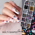 Teenitor Nail Charms Nail Art Kit with 15 Sheets Gold Nail Stickers, 6 Boxes of Nail Gems Nail Art Tools Nail Rhinestones for Nails, Nail Supplies