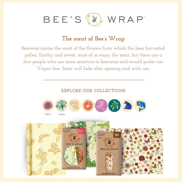 Bee'S Wrap Beeswax Wraps for Food - Bees + Bears 3 Pack (2M 1 Sandwich) Made in USA Reusable & Organic Food Wraps, Sandwich Wrap - Eco-Friendly