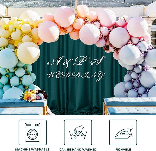 MEETSKY Hunter Green Backdrop Curtains for Parties Wedding Curtains Rod Pocket Green Photo Curtains Backdrop Sliding Drapes Backdrop Curtains for