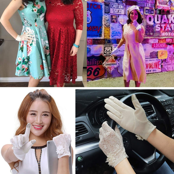 Bienvenu Summer Women Screentouch Gloves Sun Uv Protection Driving Gloves Anti-Skid
