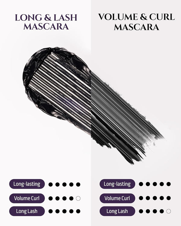 HEVVYMAKEUP Define Eyes Mascara Black Long & Lash - Lash Extension Lengthening, Defining - Feathery Soft, No Smudging, No Clumping - Korean Eye