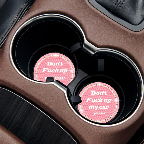 4 PCS Bling Car Cup Coaster, 2.75 Inch Anti-Slip Cup Holder Insert Coasters, Universal Crystal Rhinestone Auto Drink Car Cup Mat, Interior Car