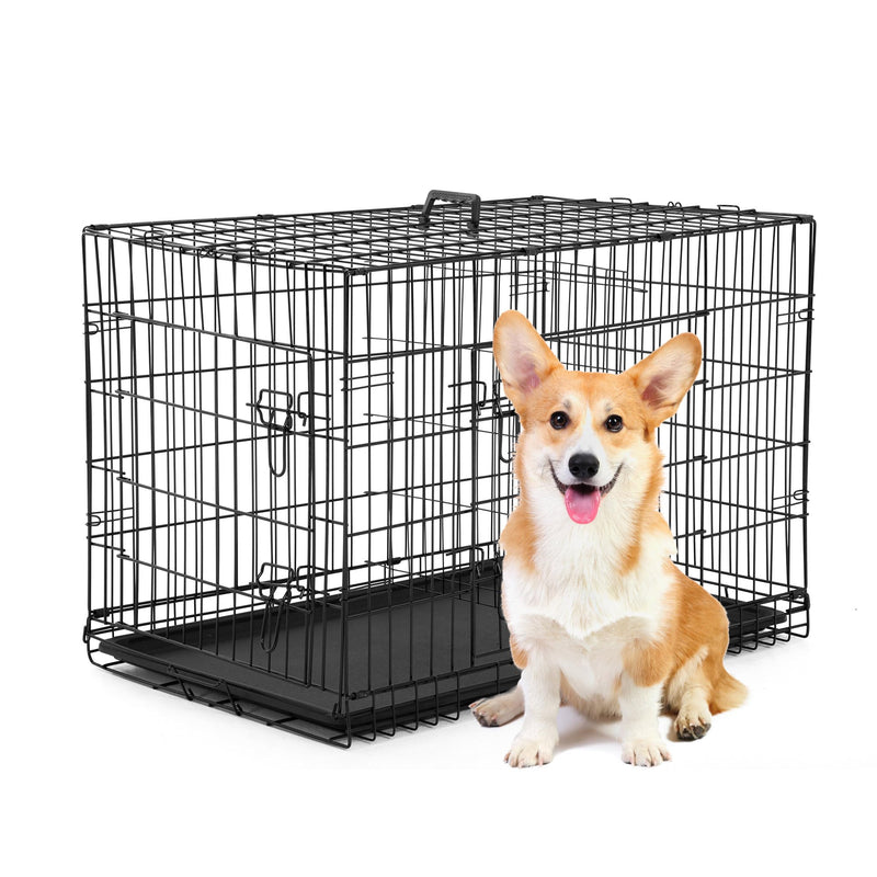 Bestpet 30 Inch Dog Crates for Medium Small Dogs Folding Metal Wire Crates Dog Kennels Outdoor and Indoor Pet Dog Cage Crate with
