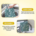 Beeswax Food Wrap, Reusable Beeswax Wraps Storage Set 9-Pack (5S 3M 1L), Organic and Beeswax Wraps Reusable, Sustainable Alternative/Flowers Grass