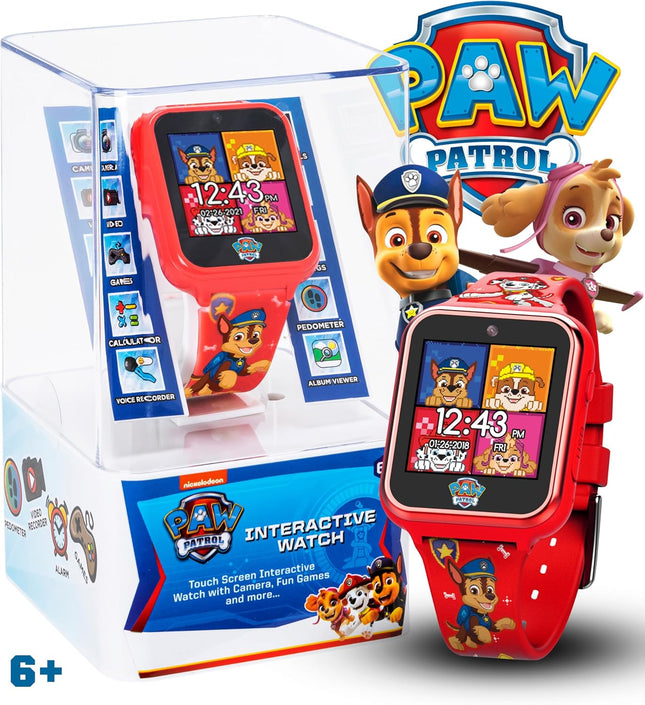 Accutime Paw Patrol Smart Watch with Camera for Kids and Toddlers - Interactive Smartwatch for Boys & Girls Featuring Ga