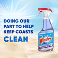 Windex Glass and Window Cleaner Spray Bottle, Ammonia Free, Bottle Made from 100% Recovered Coastal Plastic, Surface Cleaning Spray, Crystal Rain