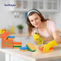 Belhope Scrub Sponges, Dual-Sided Temperature Controlled Scrubber - Scratch-Free Multipurpose Dish Sponges for Kitchen, Bathrooms, and Outdoor Use