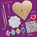 Paint Your Own Wooden Kids Heart Treasure Box Kit - Basket Stuffers - Art Kits for Toddler Girl - Arts and Craft Gifts for Ages 4-6 Year Old Girls