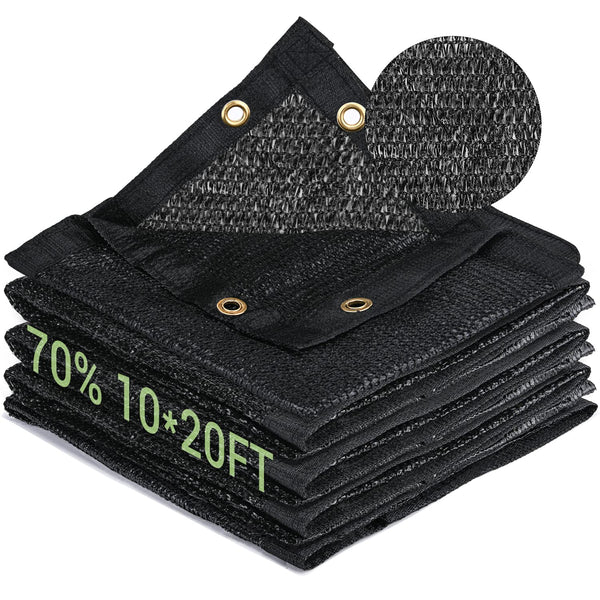 70% Garden Shade Cloth, 10X20Ft HDPE Mesh Tarp with Upgraded Grommets, Keten Uv-Resistant Outdoor Sun Shades for Greenhouse, Garden, Patio Plants,
