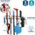 Home-It Mop and Broom Holder Wall Mount Garden Tool Storage Tool Rack Storage & Organization for the Home Plastic Hanger for Closet Garage