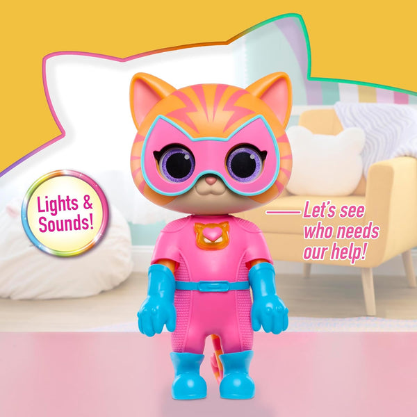 Just Play Disney Junior Superkitties Cat-Tastic Transforming Ginny Lights and Sounds Figure, Kids Toys for Ages 3 Up