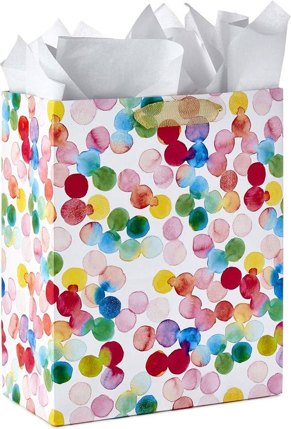 Hallmark 13" Large Gift Bags Assortment with Tissue Paper (Pack of 3: Floral, Chevron, Dots) for Birthdays, Mother'S Day, Baby Showers, Bridal