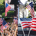 White Flag Poles for outside House - 5Ft Tangle Free Flag Pole for House,Heavy Duty Metal Flagpole Hardware for 3X5 American Flags,Outdoor