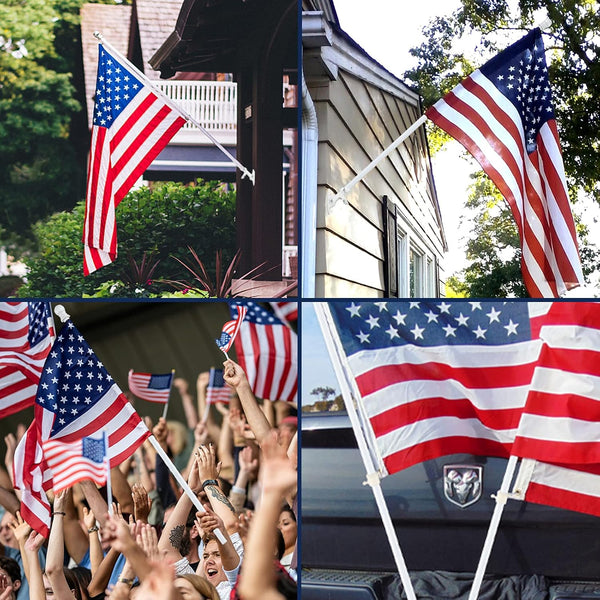 White Flag Poles for outside House - 5Ft Tangle Free Flag Pole for House,Heavy Duty Metal Flagpole Hardware for 3X5 American Flags,Outdoor