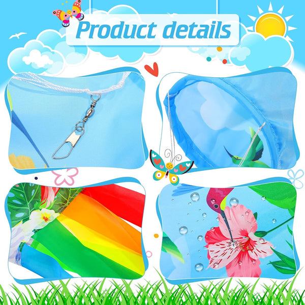Flutesan 2 Pcs 40 Inches Twin Hummingbird Windsock Spring Wind Socks for Hanging Outdoor Yard Patio Lawn Garden Decoration
