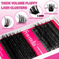 Fowendia Lash Clusters Kit Fluff 80D 100D Individual Lashes D Curl Cluster Eyelash Extensions 10-18mm DIY Lash Extension Kit Lash Bond and Seal