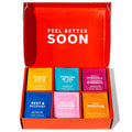 Thoughtfully Gourmet, Sending Positive Vibes Tea Gift Set, Tea Sampler Includes 6 Flavors of Tea with Uplifting Quotes, Great Get Well Gifts, Set