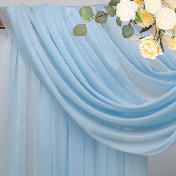 Wokceer Emerald Green Wedding Arch Draping Fabric Backdrop 3 Panels 28.7" X 20FT Sheer Drapes Fabric for Wedding Arbor Ceremony Party