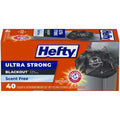Hefty Ultra Strong 13 Gallon Trash Bags, Black Tall Kitchen Trash Bags 13 Gallon Size, Break Resistant Drawstring Enclosure, Continuous Odor