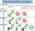 Otstar Latest Jar Opener for Seniors with Arthritis, Weak Hands, Multi-Function Bottle Opener with Non Slip Rubber Jar Opener Gripper Pad and