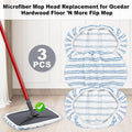 Mop Pads Replacement for O-Cedar Hardwood Floor 'N More Microfiber Mop, 3 Pack Mop Refills for Ocedar Hardwood Floor 'N More Microfiber Mop, 15 X