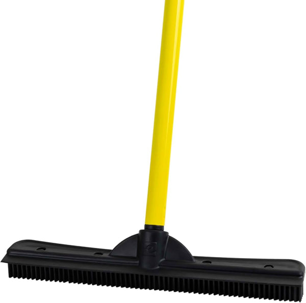 Furemover Original Pet Hair Rubber Broom with Squeegee, with 58" Telescopic Handle for Carpet, Tile and Hardwood