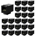 Rj45 Coupler Keystone Jack Ethernet Coupler Female to Female Cat6 Coupler 25 Pack Black