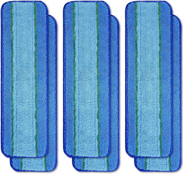 6 Pack Microfiber Cleaning Pads for Mop Hardwood Floor Cleaner Mop Replacement, Deep Microfiber Cleaning Pad Dusting Pad Wet Mop Dry Dust Mop