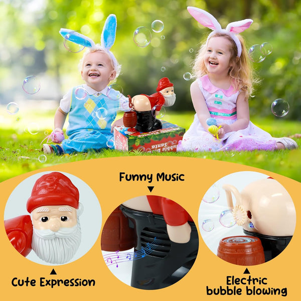 Santa Claus Bubble Butt Machine, Automatic Bubble Blower Machine Santa Claus Toy, Funny Santa Automatic Fart Bubble Machine with Music & Flashing