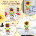 Gossby Positive Sunflower Doll Crochet with Card - This Is a Little Reminder - Appreciation Gift for Coworker, Best Friend, Teacher, Sister, Mom -
