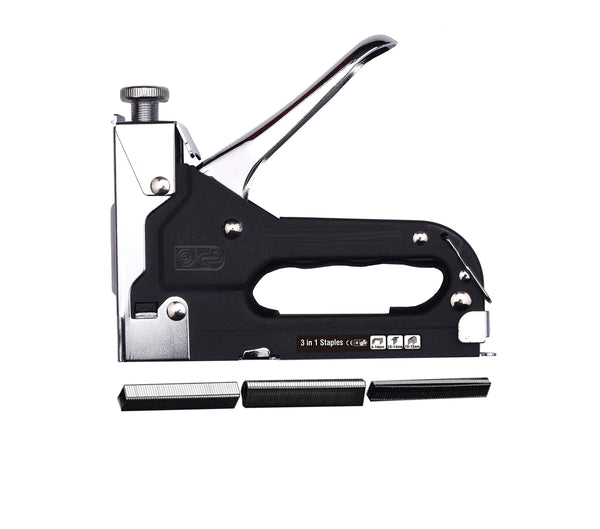 Edward Tools Pro 3 in 1 Heavy Duty Staple Gun with 600 Staples - for Upholstery, Wood, Garden, Wire, Furniture, Roofing - D,U,T Type Staples -