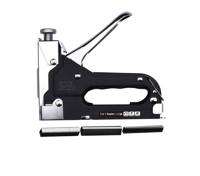 Edward Tools Pro 3 in 1 Heavy Duty Staple Gun with 600 Staples - for Upholstery, Wood, Garden, Wire, Furniture, Roofing 