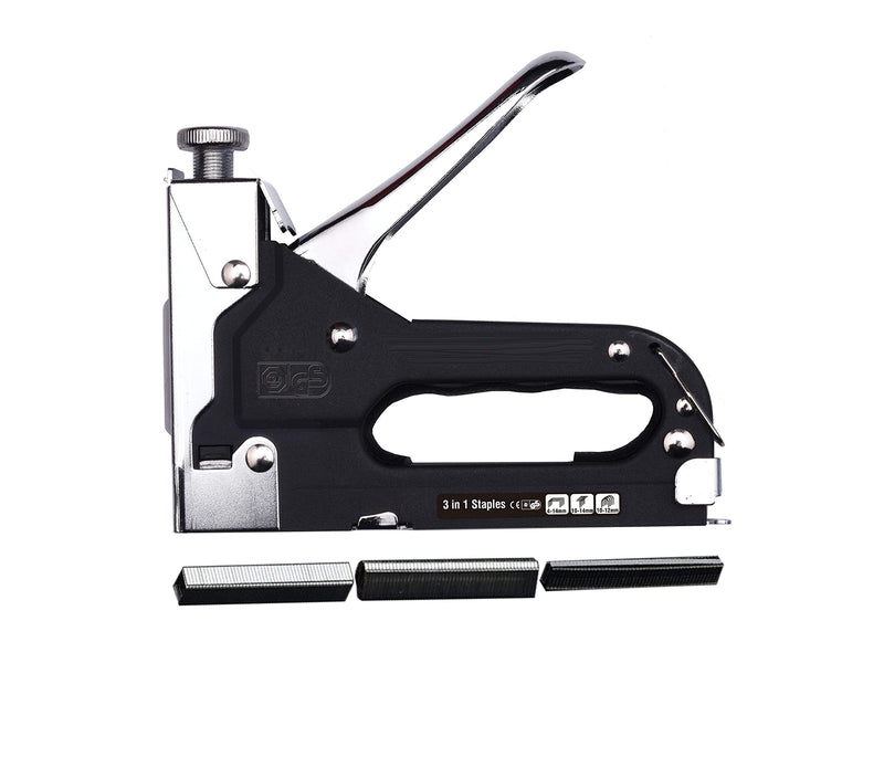 Edward Tools Pro 3 in 1 Heavy Duty Staple Gun with 600 Staples - for Upholstery, Wood, Garden, Wire, Furniture, Roofing - D,U,T Type Staples -
