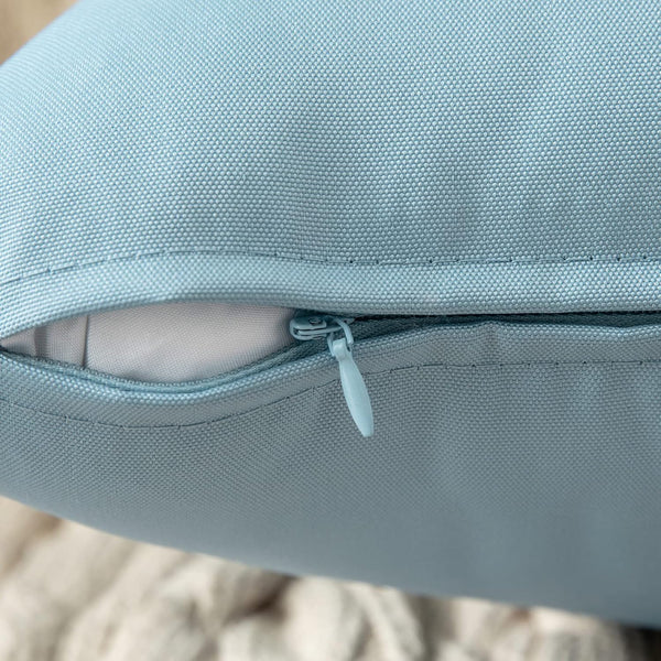 MIULEE Pack of 2 Decorative Outdoor Waterproof Pillow Covers Garden Cushion Sham Throw Pillowcase Shell for Spring Patio Tent Couch 16X16 Inch Blue