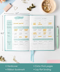 Lamare Habit Tracker Calendar and Food Journal for Women â Goal Setting, Wellness Planner, Meal Planner, Fitness Tracker, Weight Loss Journal,