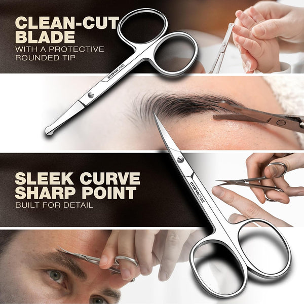 Utopia Care Eyebrow Scissors, Professional Stainless Steel Small Shears for Men and Women, Nose Hair Scissors for Grooming Mustache, Beard,