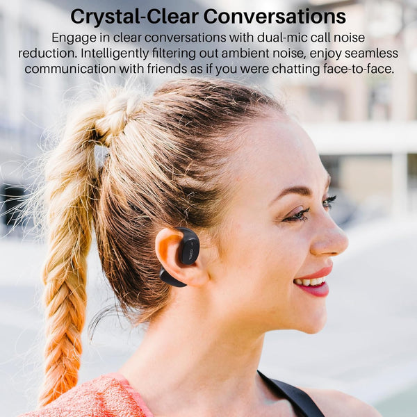 TOZO Openego True Wireless Open Ear Headphone, 5.3 Bluetooth Sport Earbuds with Earhooks for 80H Playback with Digital Display, 32 EQ Modes Dual