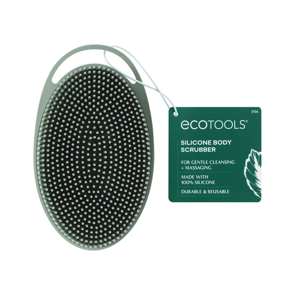 Ecotools Silicone Body Scrubber, for Gentle Cleansing & Exfoliating, 2-In-1 Silicone Scrubber & Body Massager, Hygienic & Durable Bath Accessory,