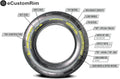 Ecustomrim Trailer Tire on White Rim 530-12 5.30-12 5.30 X 12 Load Range C 4 Lug 12 X 4 Wheel - 2 Year Warranty W/Free Roadside
