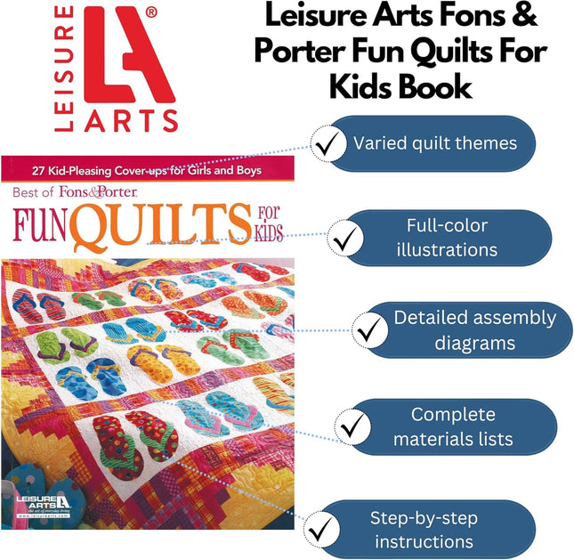 Leisure Arts Fons and Porter Fun Quilts for Kids Quilting Book, Quilting Books, Quilt Books, Quilt Patterns for Quilting