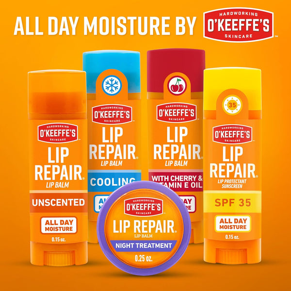 O'Keeffe'S Lip Repair Lip Balm with Cooling Relief for Dry, Cracked Lips - Stick (2 Pack) - Moisturizer for Very Dry Lips