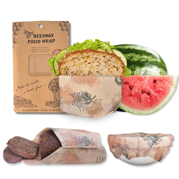 XL Beeswax Wraps 18.5X21.5" - Reusable Organic Bee Wax Bags for Food Storage, Bread, Sandwich, Sourdough, Eco-Friendly Wrapping Paper, Kitchen