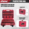 AMM 107PCS Allen and Torx Bit Socket Set, 1/4", 3/8" and 1/2" Drive,Extra Long Torx/Tamper Proof Torx/Hex/Ball End Hex,Sae/Metric Socket Set, S2