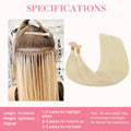 GOO GOO U Tip Hair Extensions - Real Human Hair, 14Inch 50G 50S, Hot Fusion, Invisible Remy, 60A Platinum Blonde