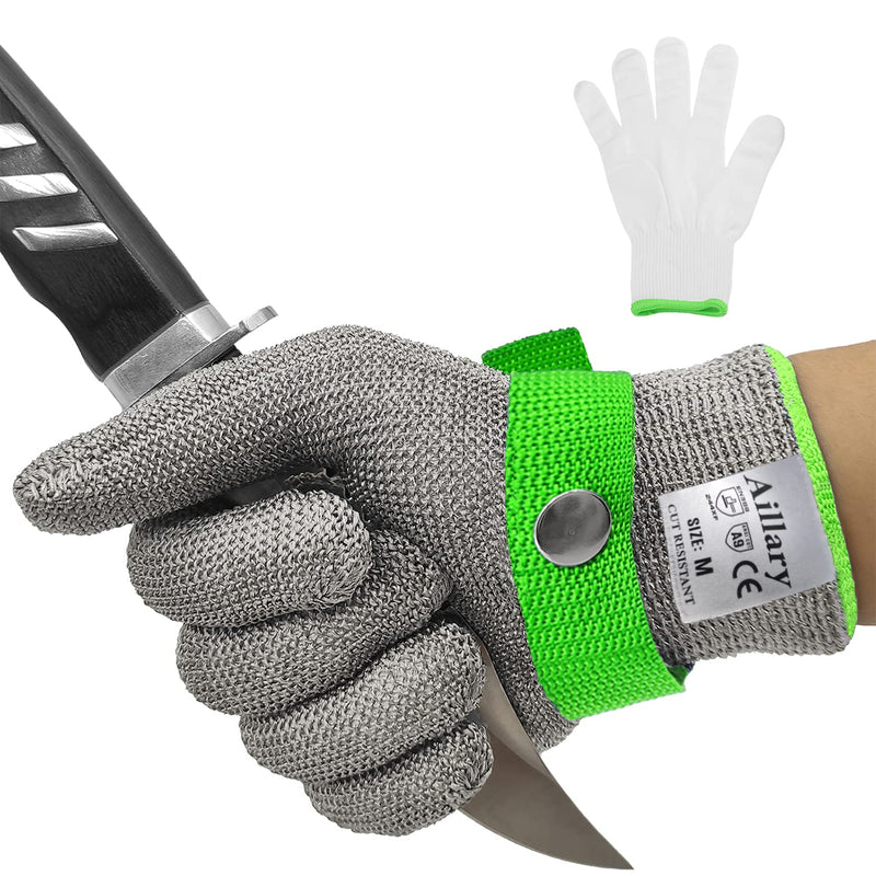 Level 9 Cut Resistant Kitchen Glove,Food Grade,Machine Washable,Stainless Steel Wire Metal Mesh Safety Work Glove for Mandolin,Meat Cutting,Oyster
