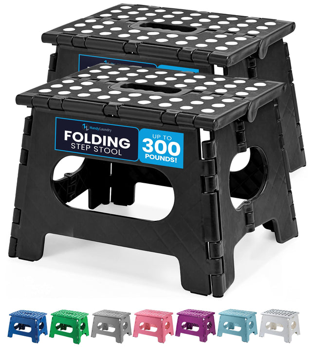 Handy Laundry Folding Lightweight Step Stool Is Sturdy Enough to Support Adults and Safe Enough for Kids. Opens Easy wit
